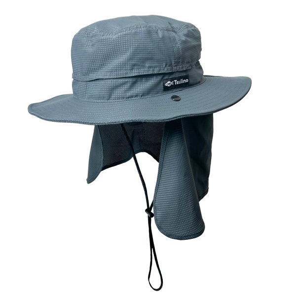 エアサマーハット【UV対策/暑さ対策/タレ付き】(グレー)